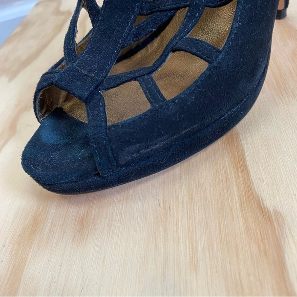 Cynthia Vincent Black Suede Solange Strappy Heels - Picture 3 of 6